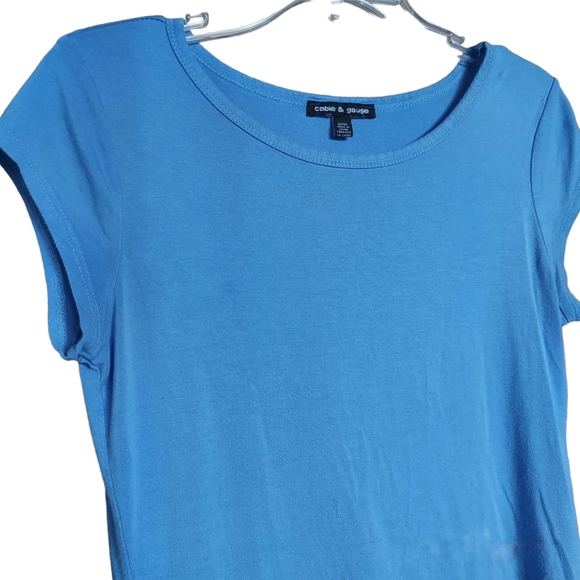 Cable & Gauge Short Sleeve Shirt Crew Neck Sky Blue Size Medium - Picture 2 of 3